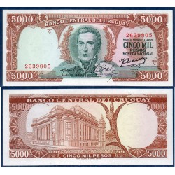 Uruguay Pick N°50b, neuf Billet de banque de 5000 Pesos 1967