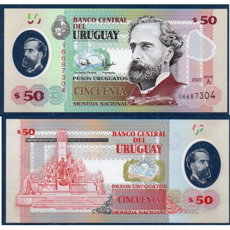 Uruguay Pick N°102a, Neuf Billet de banque de 50 Pesos 2020