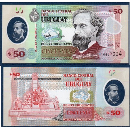 Uruguay Pick N°102a, Neuf Billet de banque de 50 Pesos 2020