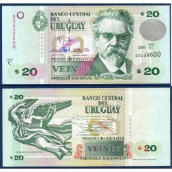 Uruguay Pick N°83, Billet de banque de 20 Pesos 2000