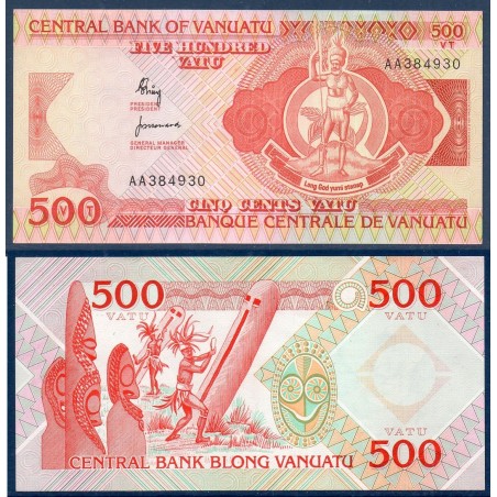 Vanuatu Pick N°2a, Billet de banque de 500 Vatu 1982