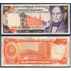 Venezuela Pick N°54a, TB Billet de banque de 50 Bolivares 1972