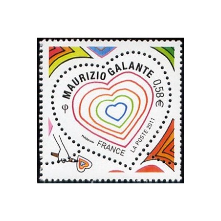 Timbre France Yvert No 4528 Coeur St Valentin Galante