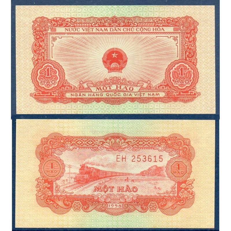 Viet-Nam Nord Pick N°68, Billet de banque de 1 Hao 1958