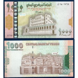 Yemen Pick N°32, neuf Billet de banque de banque de 1000 Rials 1998