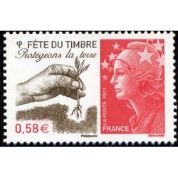 Timbre France Yvert No 4534 Fête du timbre, protegeons la terre