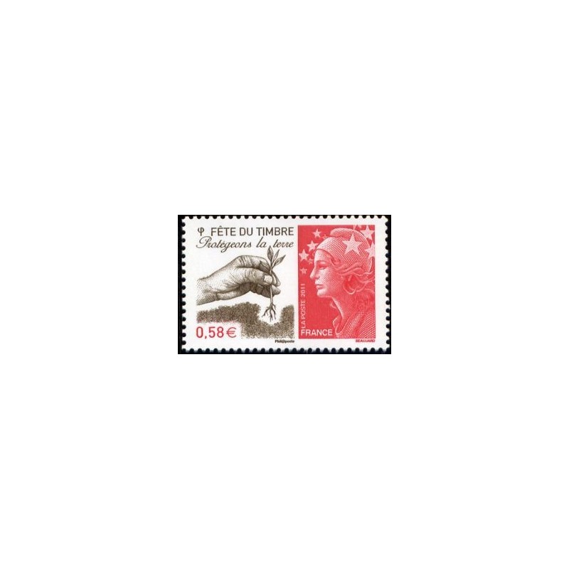 Timbre France Yvert No 4534 Fête du timbre, protegeons la terre