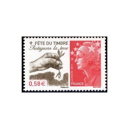 Timbre France Yvert No 4534 Fête du timbre, protegeons la terre