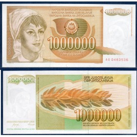 Yougoslavie Pick N°99, Neuf Billet de banque de 1000000 Dinara 1989