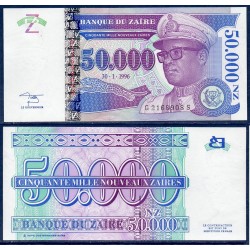 Zaire Pick N°75, Billet de banque de 50000 nouveaux Zaires 1996