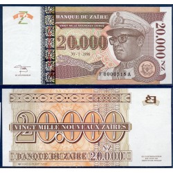Zaire Pick N°72a, Billet de banque de 20000 nouveaux Zaires 1996