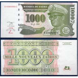 Zaire Pick N°66, Billet de banque de 1000 Zaires 1995