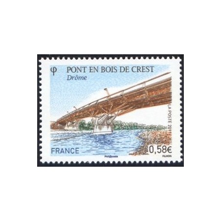 Timbre France Yvert No 4544 pont en bois de Crest