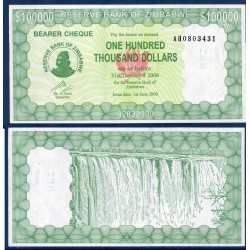 Zimbabwe Pick N°32, Billet de banque de 100000 Dollars 2006