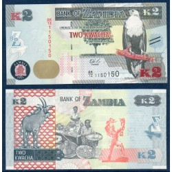 Zambie Pick N°56a, Billet de banque de 2 Kwacha 2015