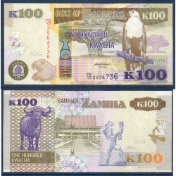 Zambie Pick N°54c, Billet de banque de 100 Kwacha 2014