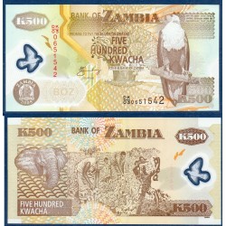 Zambie Pick N°43f, Billet de banque de 500 Kwacha 2008