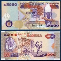 Zambie Pick N°41a, Billet de banque de 5000 Kwacha 1992
