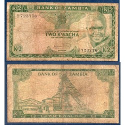 Zambie Pick N°20a,  B Billet de banque de 2 Kwacha 1974