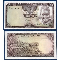 Zambie Pick N°19a, Billet de banque de 1 kwacha 1976