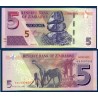 Zimbabwe Pick N°100, Billet de banque de 5 Dollars 2016