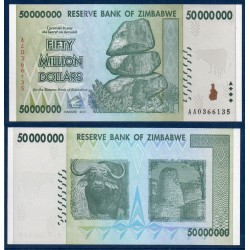 Zimbabwe Pick N°79, neuf Billet de banque de 50 millions de Dollars 2008