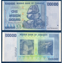 Zimbabwe Pick N°77, neuf Billet de banque de 1 million de Dollars 2008