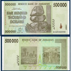 Zimbabwe Pick N°76, Billet de banque de 500000 Dollars 2008