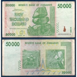 Zimbabwe Pick N°74, TTB Billet de banque de 50000 Dollars 2008