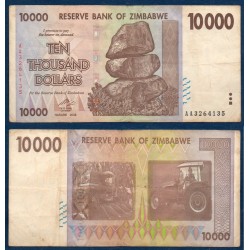 Zimbabwe Pick N°72, TTB Billet de banque de 10000 Dollars 2008