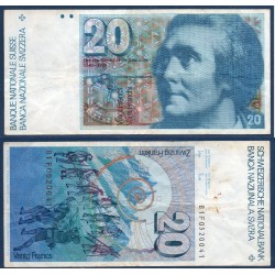 Suisse Pick N°55c, Billet de banque de 20 Francs 1981