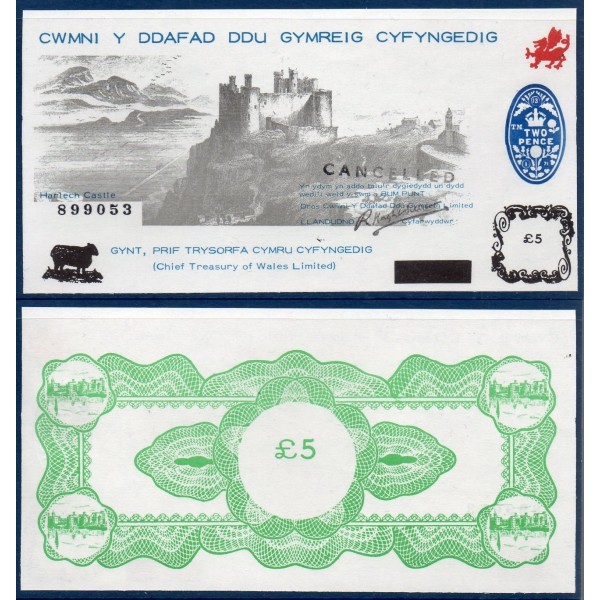 Pays de Galles, Billet de banque de 5 pounds 1970