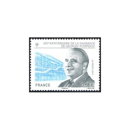 Timbre France Yvert No 4561 Georges pompidou