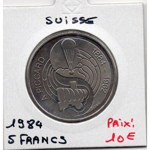Suisse 5 francs 1984 Sup, KM 63 pièce de monnaie