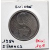 Suisse 5 francs 1984 Sup, KM 63 pièce de monnaie