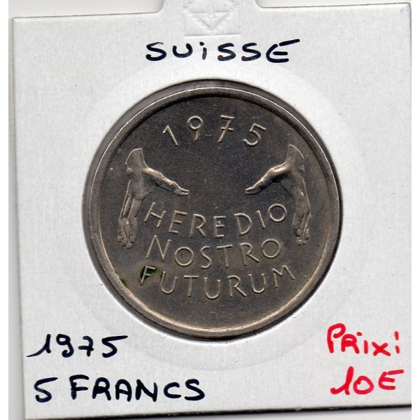 Suisse 5 francs 1975 Sup, KM 53 pièce de monnaie