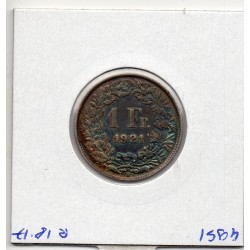 Suisse 1 franc 1921 TTB, KM 24 pièce de monnaie