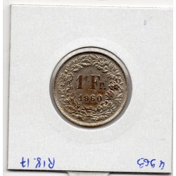 Suisse 1 franc 1960 TTB, KM 24 pièce de monnaie