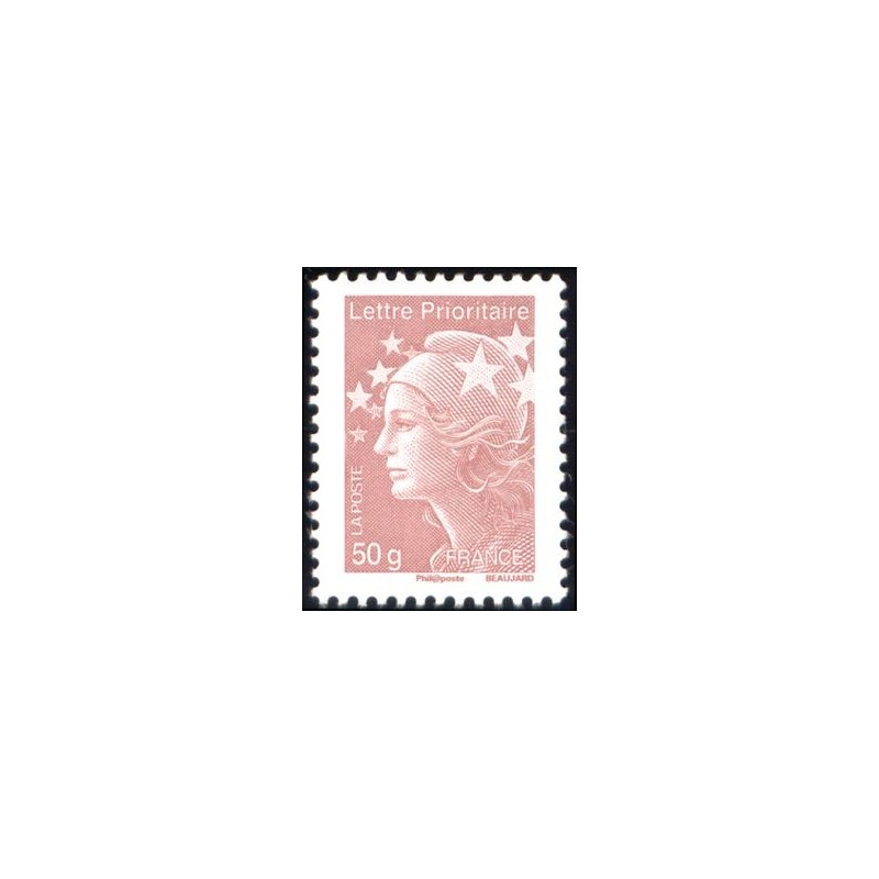 Timbre France Yvert No 4569 Marianne de Beaujard lettre prioritaire 50g lilas brun