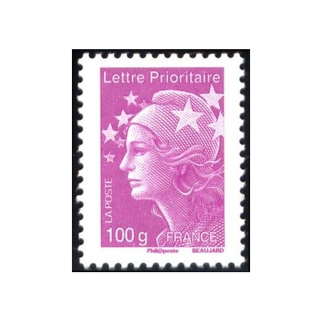 Timbre France Yvert No 4570 Marianne de Beaujard lettre prioritaire 100g lilas