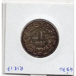 Suisse 2 francs 1921 TTB, KM 21 pièce de monnaie