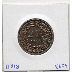 Suisse 2 francs 1944 TTB, KM 21 pièce de monnaie