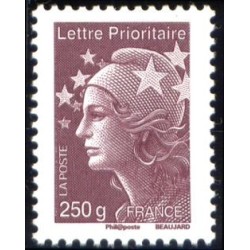 Timbre France Yvert No 4571 Marianne de Beaujard lettre prioritaire 250g brun prune