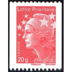 Timbre France Yvert No 4572 Marianne de Beaujard tvp rouge 20g issue de roulette