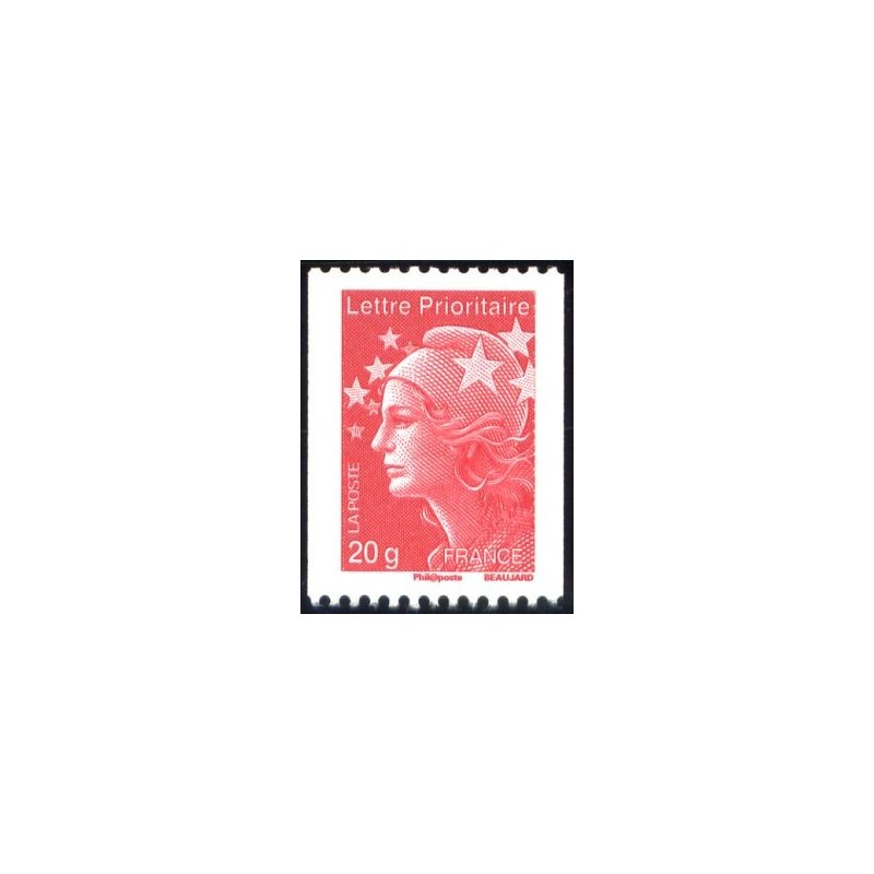 Timbre France Yvert No 4572 Marianne de Beaujard tvp rouge 20g issue de roulette