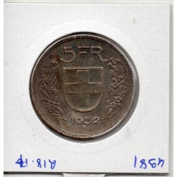 Suisse 5 francs 1932 TTB, KM 40 pièce de monnaie