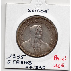 Suisse 5 francs 1935 TTB, KM 40 pièce de monnaie