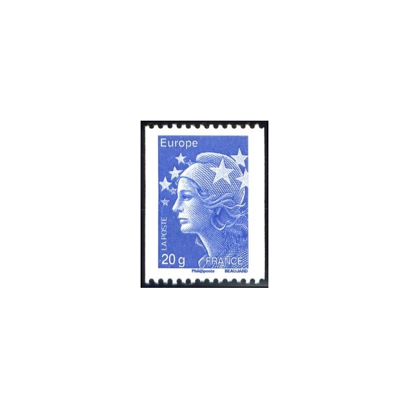 Timbre France Yvert No 4573 Marianne de Beaujard tvp bleu 20g issue de roulette