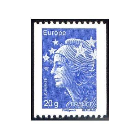 Timbre France Yvert No 4573 Marianne de Beaujard tvp bleu 20g issue de roulette