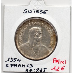 Suisse 5 francs 1954 Sup, KM 40 pièce de monnaie